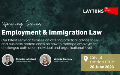 Upcoming Seminar with Laytons ETL: Employment & Immigration Law